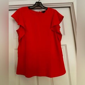 Red/Orange Flutter Sleeve Top